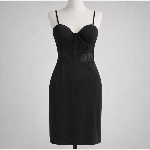 Windsor Dresses & Skirts - Windsor Black Mesh Bustier Bodycon Dress – Size L